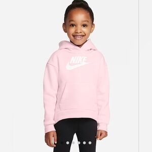 Nike Pink Sweatshirt with Hood and Ribbed Cuffs